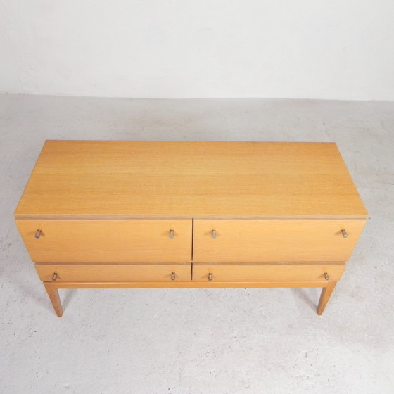 Image 1 of Sideboard With 2 Drawers And 2 Flaps In Birch Veneer, 1960s