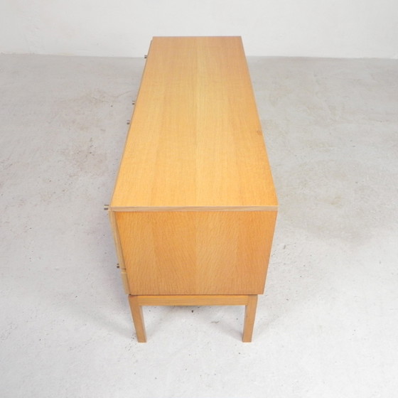 Image 1 of Sideboard With 2 Drawers And 2 Flaps In Birch Veneer, 1960s