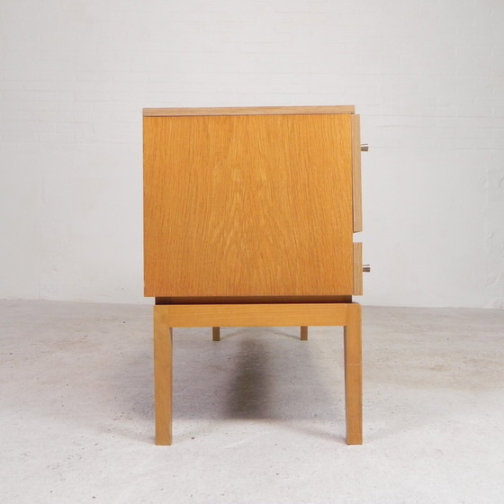 Image 1 of Sideboard With 2 Drawers And 2 Flaps In Birch Veneer, 1960s