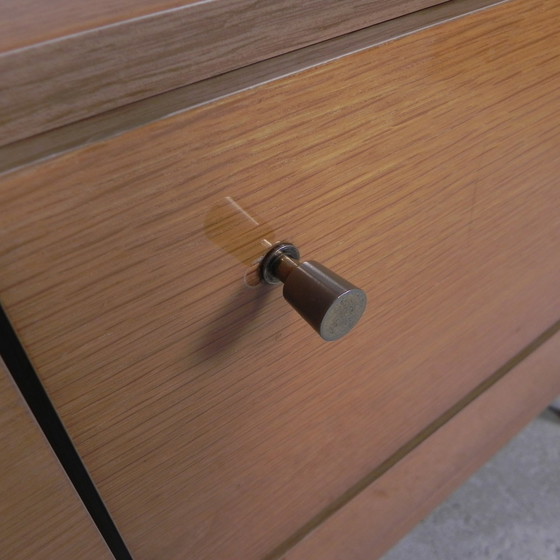 Image 1 of Sideboard With 2 Drawers And 2 Flaps In Birch Veneer, 1960s