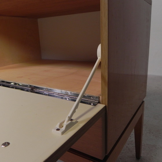 Image 1 of Sideboard With 2 Drawers And 2 Flaps In Birch Veneer, 1960s