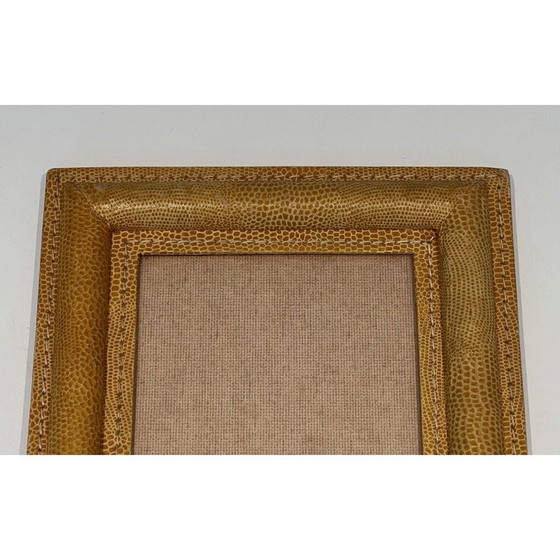 Image 1 of Vintage cellar stitched leather frame, France 1970