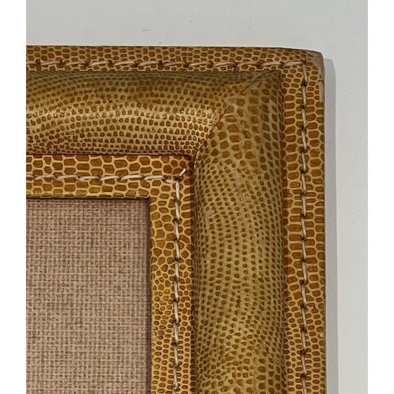 Image 1 of Vintage cellar stitched leather frame, France 1970