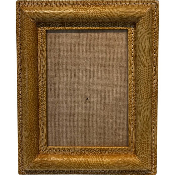 Image 1 of Vintage cellar stitched leather frame, France 1970