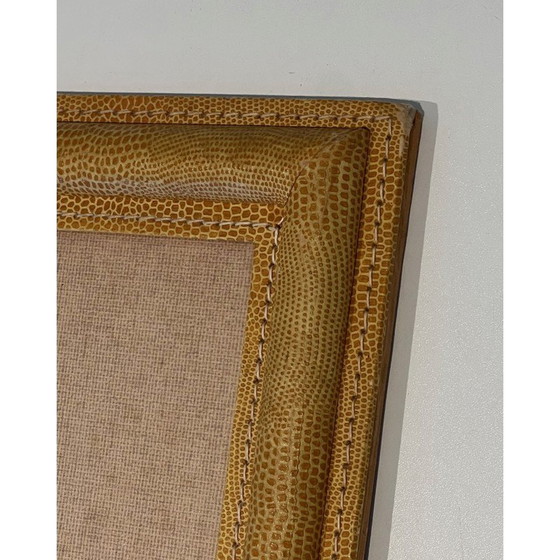 Image 1 of Vintage cellar stitched leather frame, France 1970