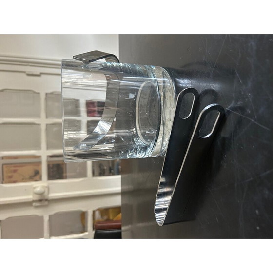Image 1 of Vintage crystal and steel ice bucket by Henning Koppel for Orrefors, Sweden 1970