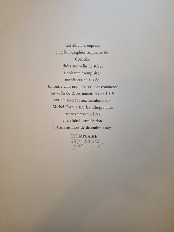 Image 1 of 5 Lithographs Corneille As 1 Set 1963-1968