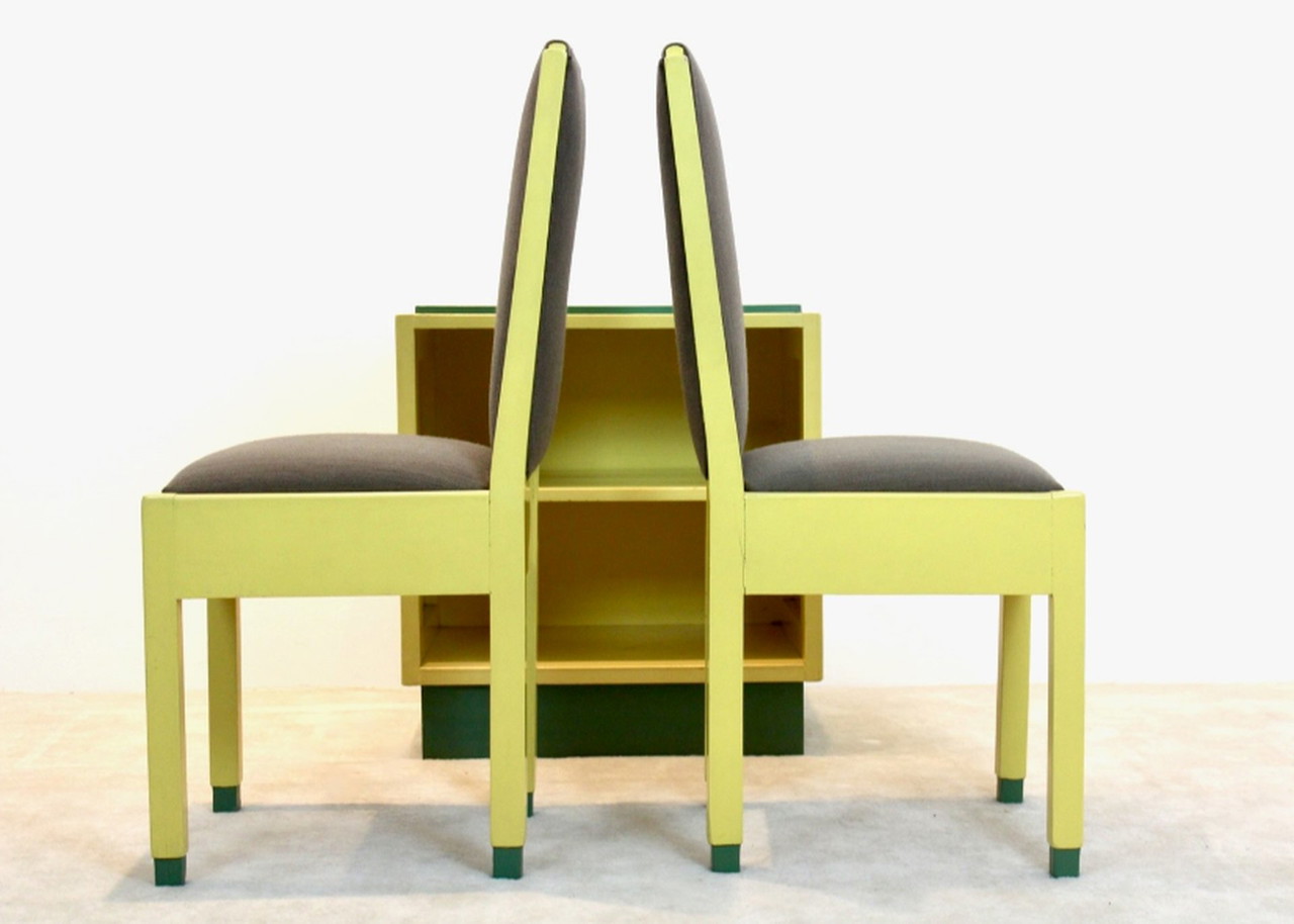 Dutch Modernism Chairs and Cabinet by Jan den Drijver for 'De