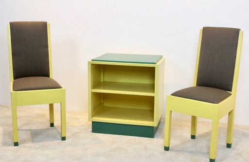 Dutch Modernism Chairs and Cabinet by Jan den Drijver for ‘De Stijl’