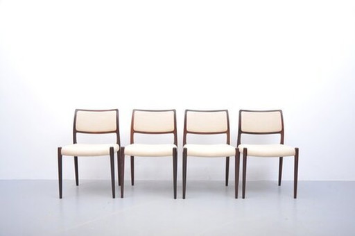 Niels Otto Møller dining chairs model 80 rosewood