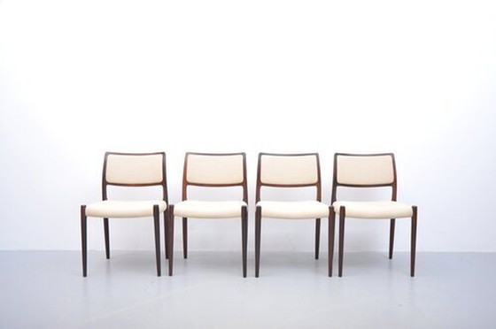 Image 1 of Niels Otto Møller dining chairs model 80 rosewood