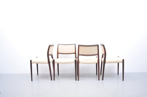 Niels Otto Møller dining chairs model 80 rosewood