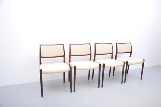 Image 1 of Niels Otto Møller dining chairs model 80 rosewood