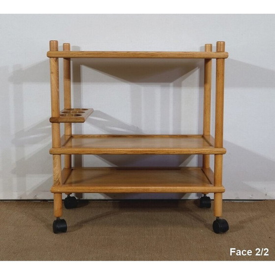 Image 1 of Vintage serving table with three trays on wheels, 1960s-1970s