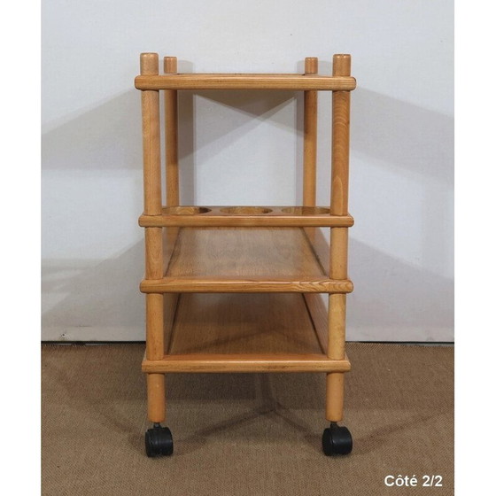 Image 1 of Vintage serving table with three trays on wheels, 1960s-1970s