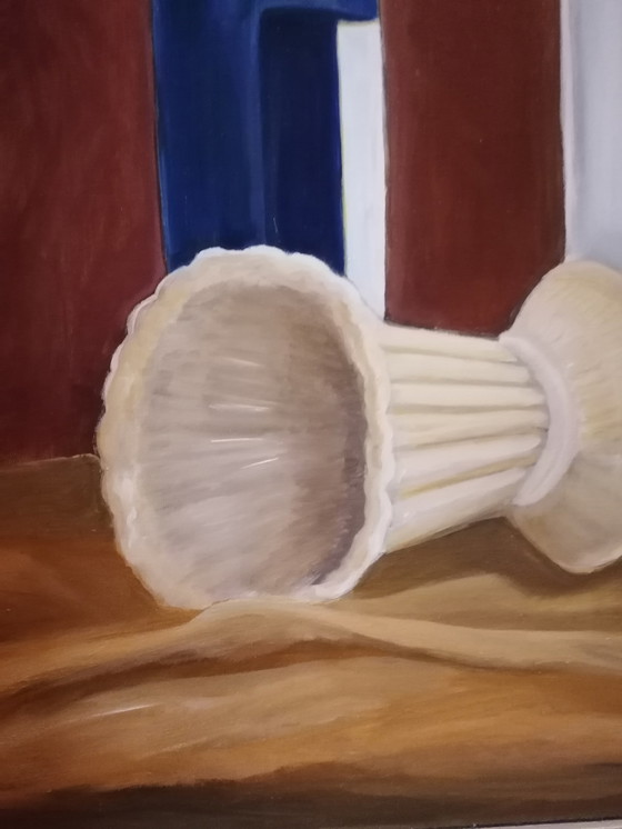 Image 1 of Stilleven met wijnfles en kan, Coby den Ouden