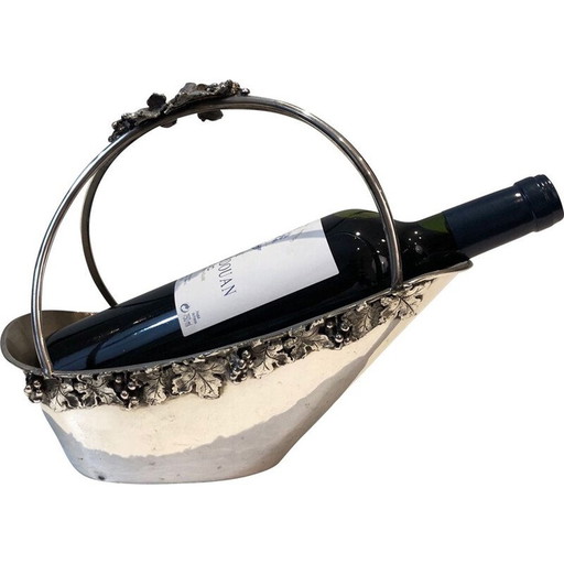 Vintage silver plated bottle holder, France 1930