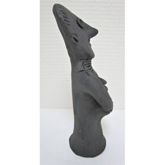 Image 1 of Vintage sculpture of a pregnant woman in modelled clay, 1980