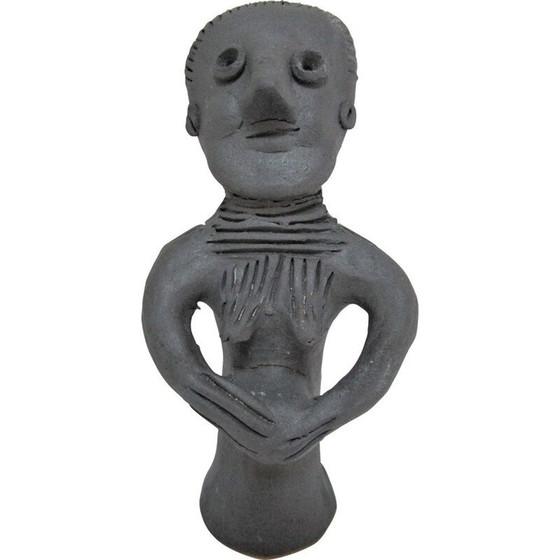 Image 1 of Vintage sculpture of a pregnant woman in modelled clay, 1980