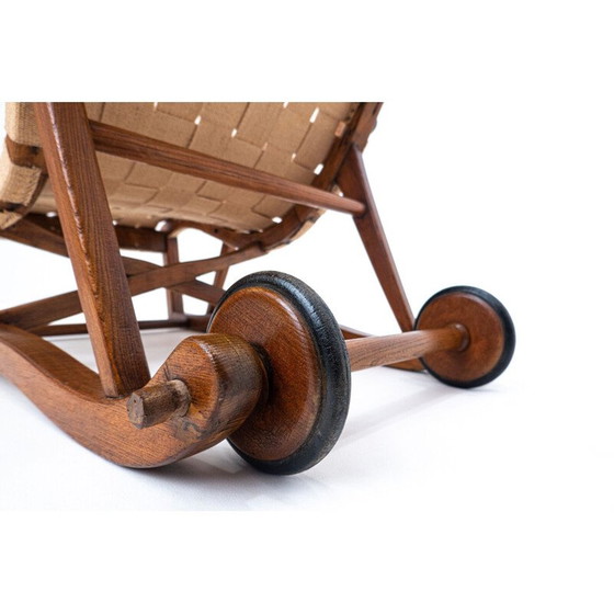 Image 1 of Poltrona vintage con due ruote posteriori di Guglielmo Pecorini per Giulio Cesare, anni '50