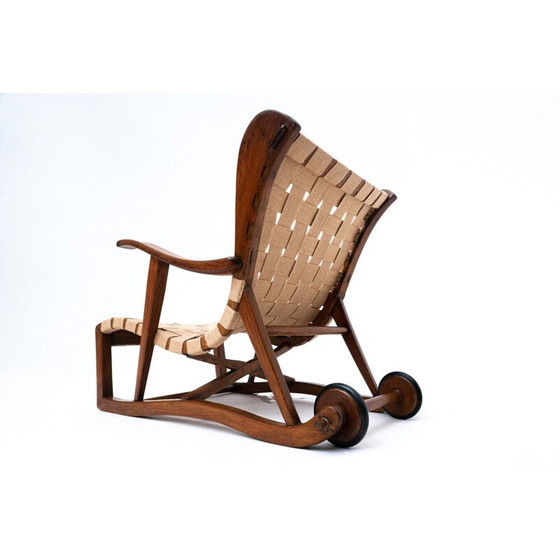 Image 1 of Poltrona vintage con due ruote posteriori di Guglielmo Pecorini per Giulio Cesare, anni '50