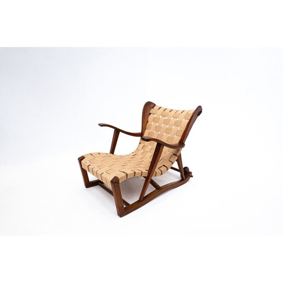 Image 1 of Poltrona vintage con due ruote posteriori di Guglielmo Pecorini per Giulio Cesare, anni '50