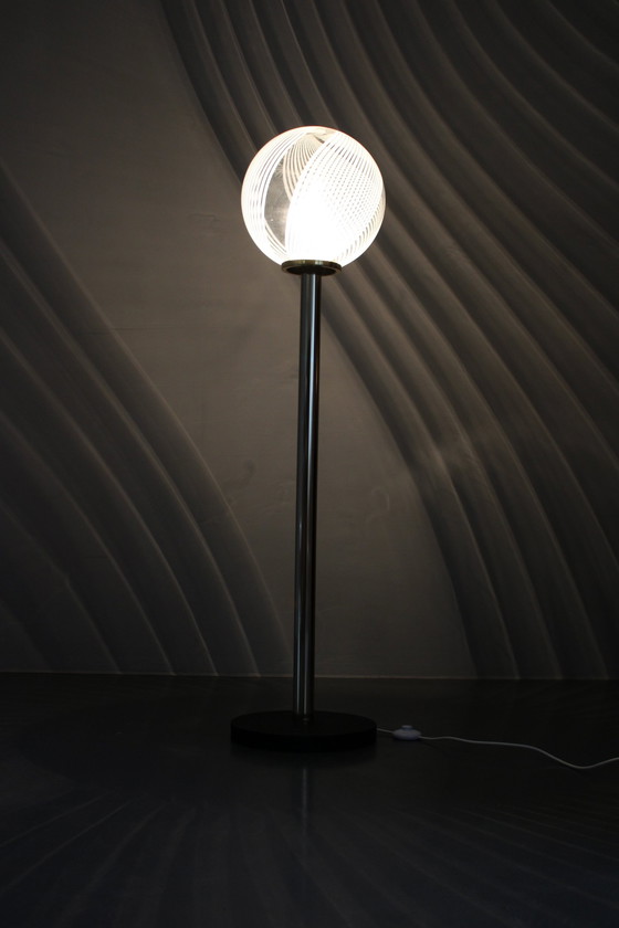 Image 1 of Lámpara de pie de cristal italiana de la década de 1970 