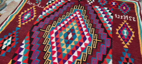 Image 1 of Handmade Natural Wool Berber Kilim Rug