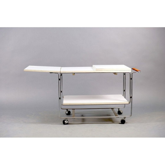 Image 1 of Carrello di servizio vintage in ferro e legno di Horst Brüning per Kill International, 1969