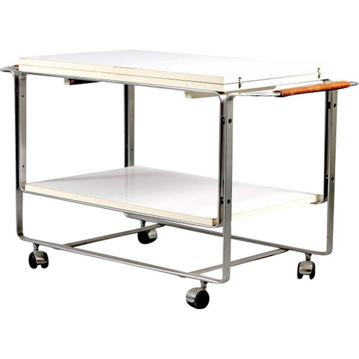 Vintage iron and wood serving trolley by Horst Brüning for Kill international, 1969