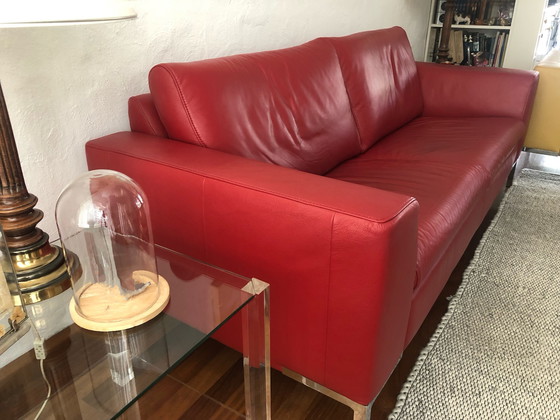 Image 1 of Montel Red leather sofa