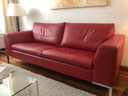Montel Red leather sofa