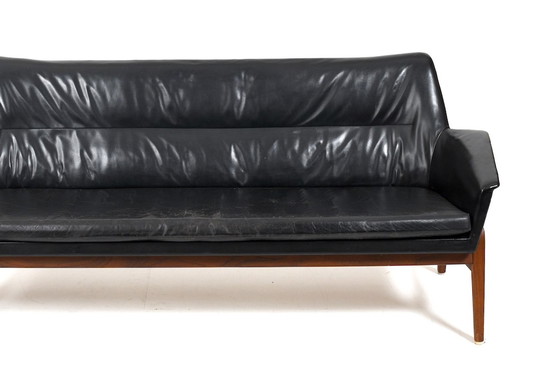 Image 1 of Bovenkamp Leather & Teak Wing Sofa, 1950s