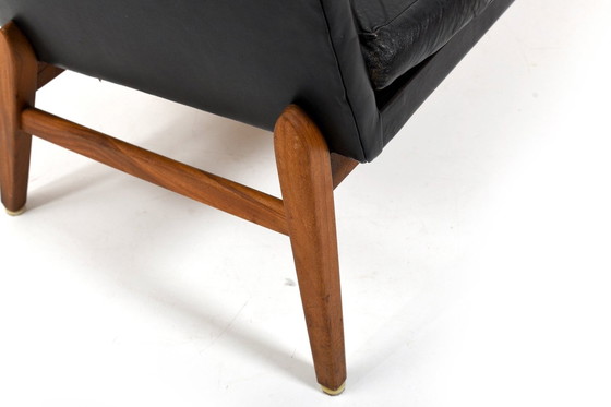 Image 1 of Bovenkamp Leather & Teak Wing Sofa, 1950s