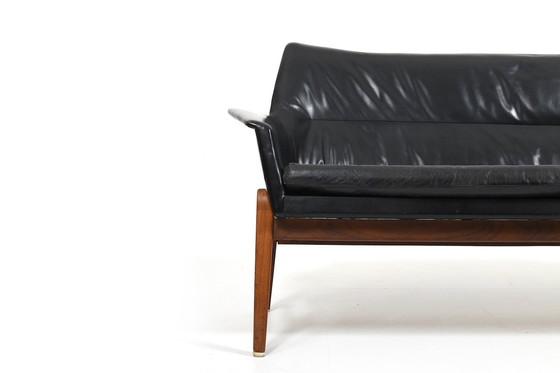 Image 1 of Bovenkamp Leather & Teak Wing Sofa, 1950s