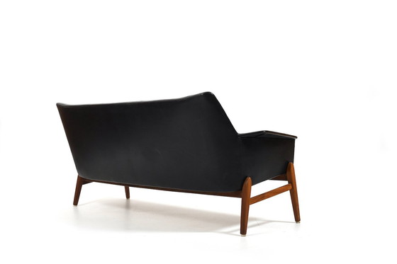 Image 1 of Bovenkamp Leather & Teak Wing Sofa, 1950s