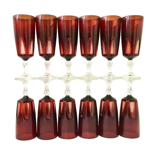 12 Cut Crystal Champagne Flutes