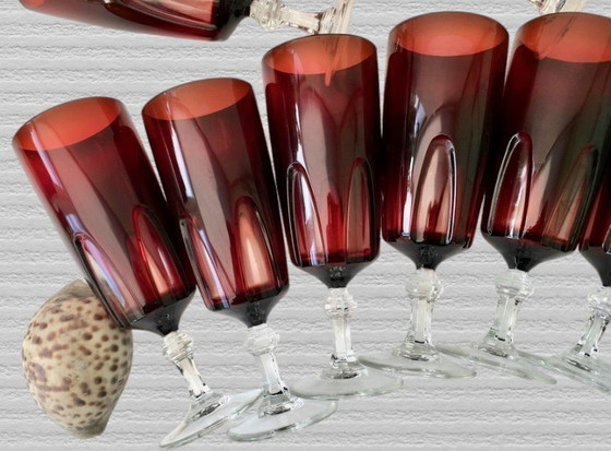 Image 1 of 12 Cut Crystal Champagne Flutes