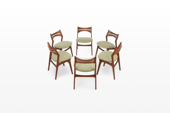 Image 1 of Vintage Dining Chairs By Erik Buch For Christian Christensen Møbelfabrik, 1960S, Set Of 6 - Vintage Stoelen