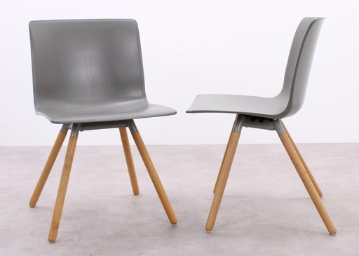 4X Gispen Nomi Wood Chair Gray