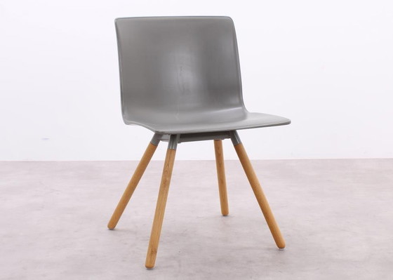 Image 1 of 4X Gispen Nomi Wood Chair Gray