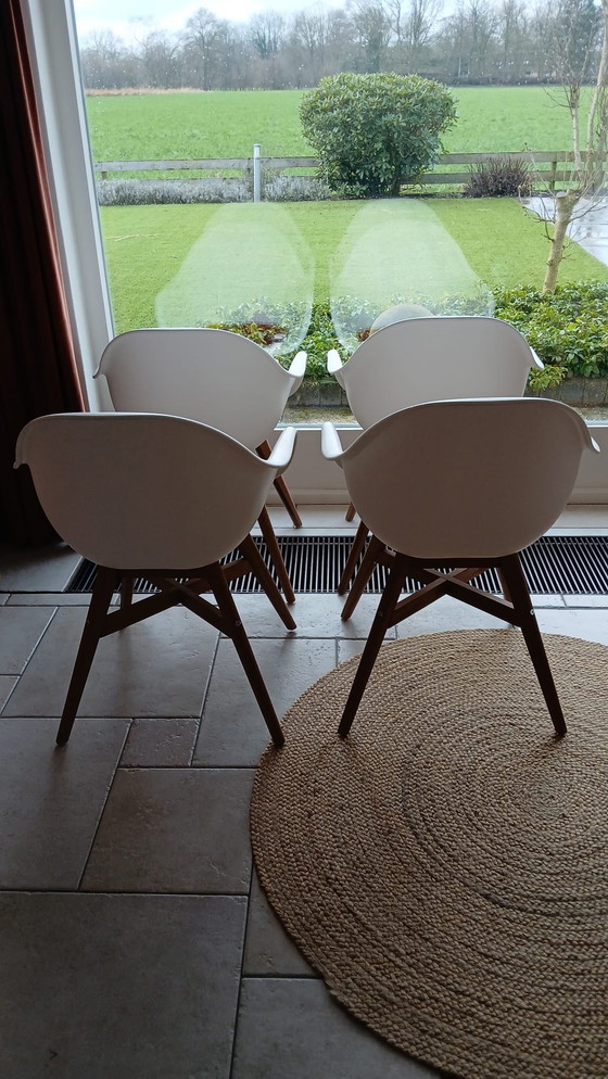 Image 1 of 4X Dining Chairs Armchairs Tub Chairs White