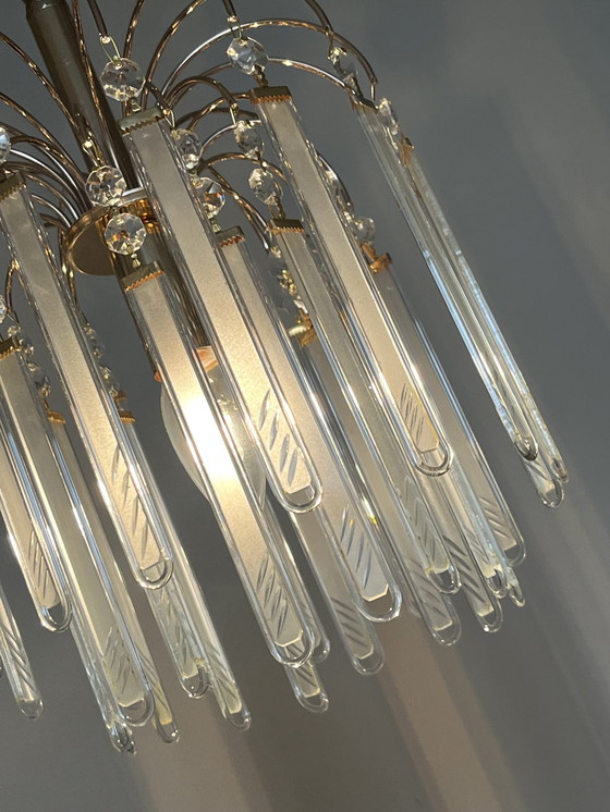 Image 1 of Set of 6 Glass Plates Panels Pendant Lamps Vintage Murano