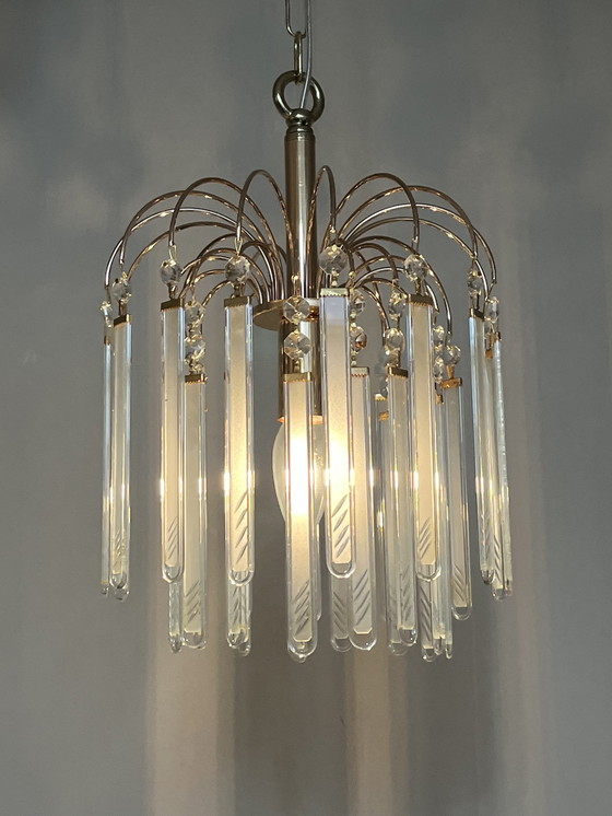 Image 1 of Set of 6 Glass Plates Panels Pendant Lamps Vintage Murano