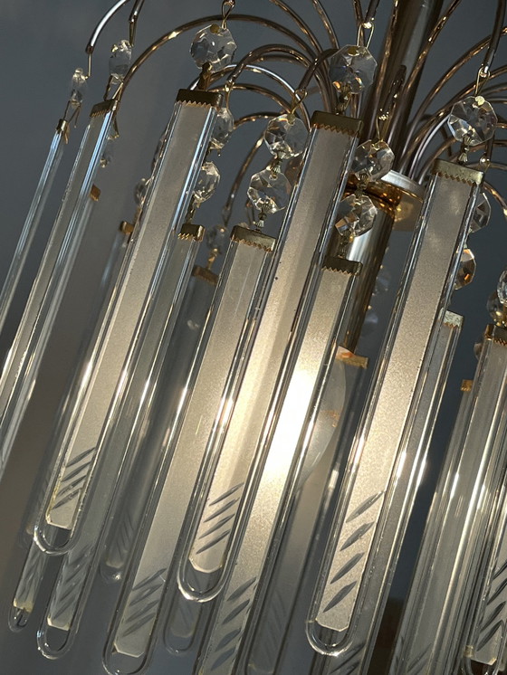 Image 1 of Set of 6 Glass Plates Panels Pendant Lamps Vintage Murano