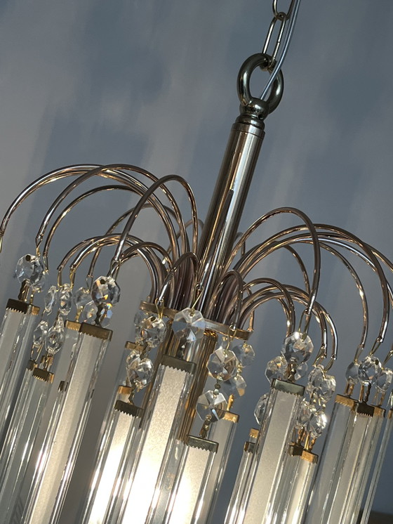 Image 1 of Set of 6 Glass Plates Panels Pendant Lamps Vintage Murano