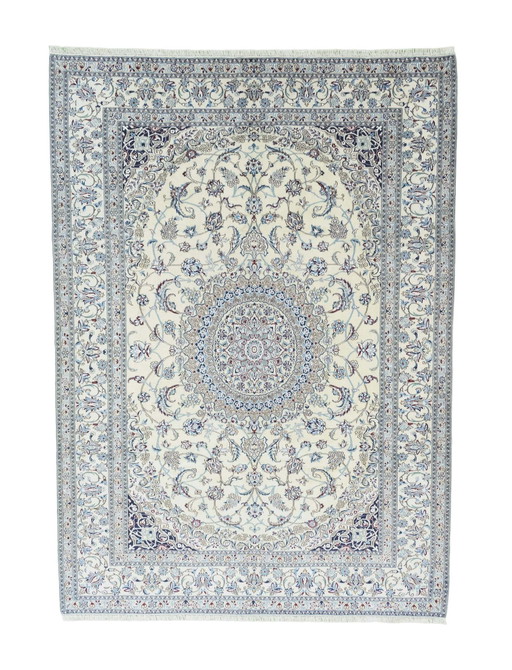 Hand-knotted Nain 9La Oriental Rug With Silk - 345 X 245 Cm