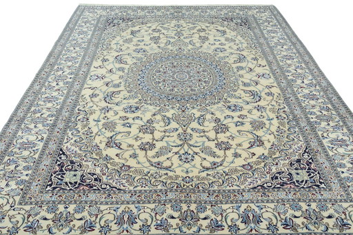 Hand-knotted Nain 9La Oriental Rug With Silk - 345 X 245 Cm