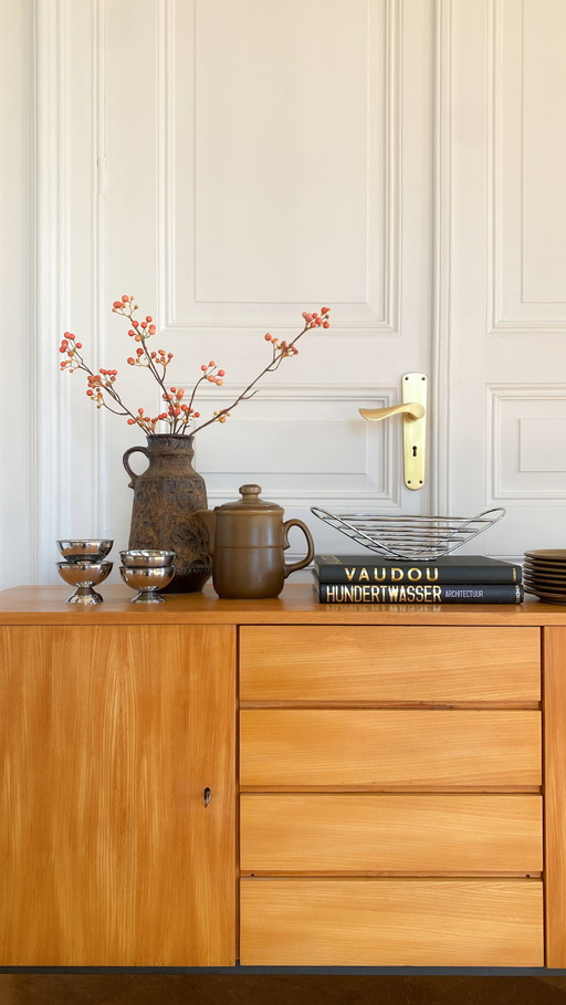 Beautiful light wood sideboard from the 1960s