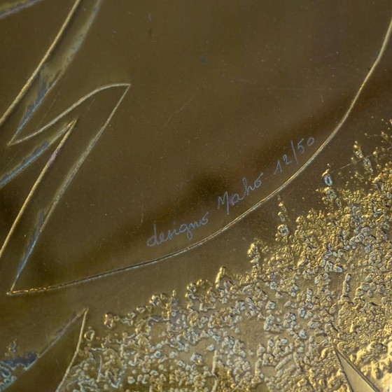 Image 1 of Tavolino da caffè vintage in travertino di George Mathias per Maho, Belgio 1970